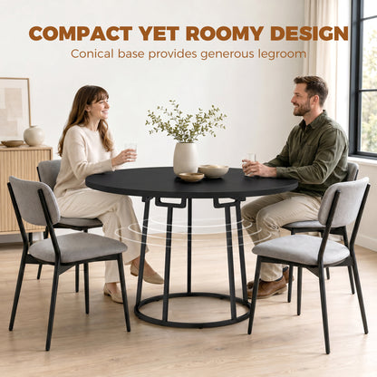 Round Dining Table for 4-6 Space Saving 120 cm Black