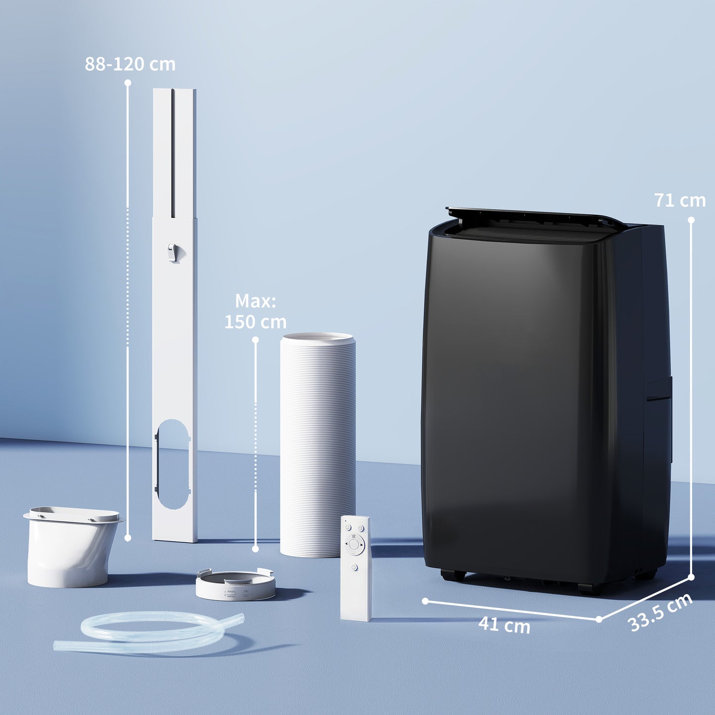 12,000 BTU Portable Air Conditioner Unit with Remote, 24H Timer, 35m²