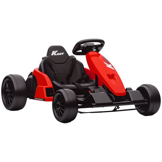 24V Electric Go Kart with Drift Mode, Adjustable Seat, Red