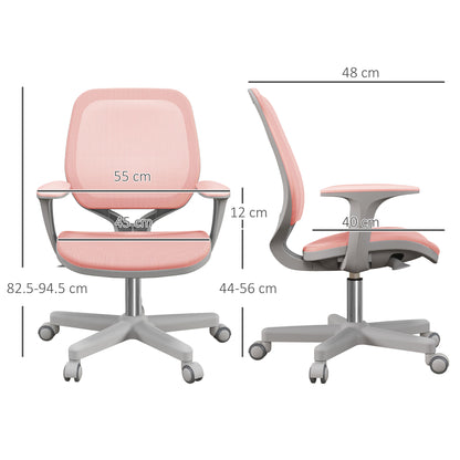 Office Chair, 360 Degree Swivel Desk Chair with Security Wheels, Pink