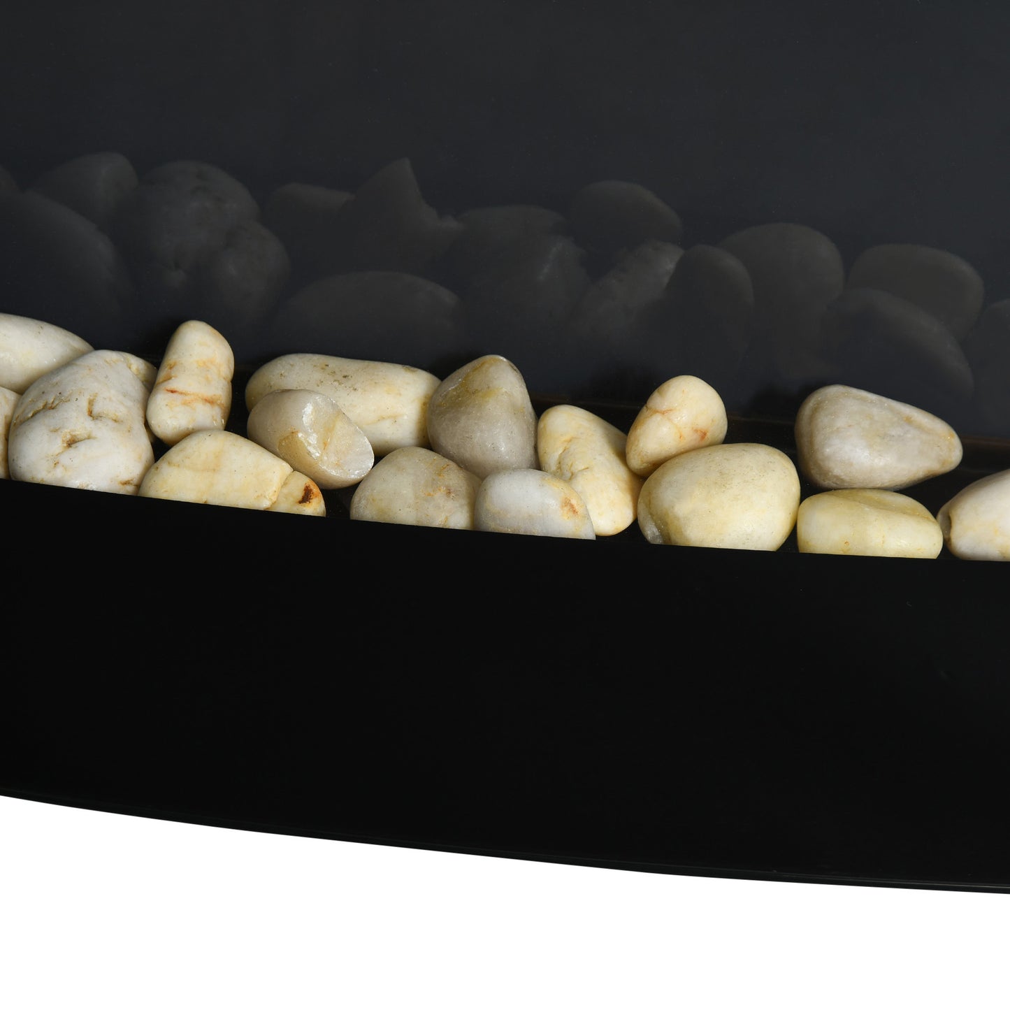 Electric Fireplace Wall Mounted Led Flame Curved Back Side Lights Heater