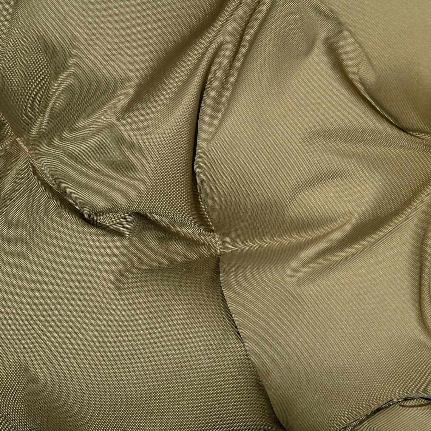 2 Seater Egg Chair Outdoor, Folding Weave Garden Furniture Chair with Cushion, Cup Pockets - Khaki