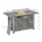 50,000 BTU Gas Fire Pit Table with Cover, Glass Screen and Glass Beads, Grey