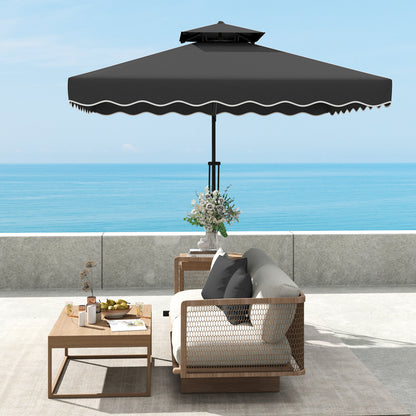 2.5m Cantilever Garden Parasol Umbrella with Cross Base, Black