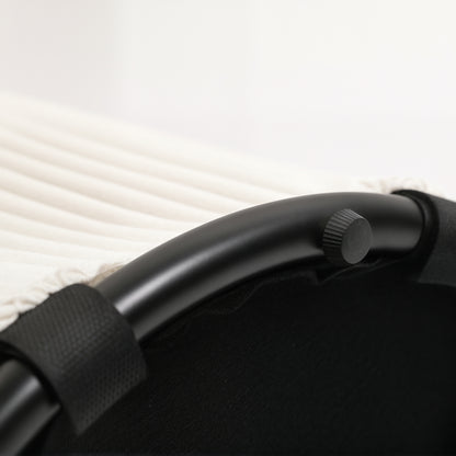 Round Storage Ottoman with Lid, Vanity Stool with Storage, Beige