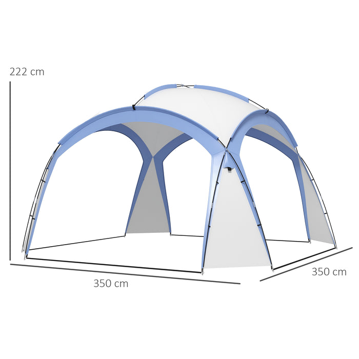 3.5 x 3.5M Camping Gazebo, Outdoor Event Shelter Dome Tent Garden Sun Shelter Patio Spire Arc Pavilion Camp Sun Shade, Blue