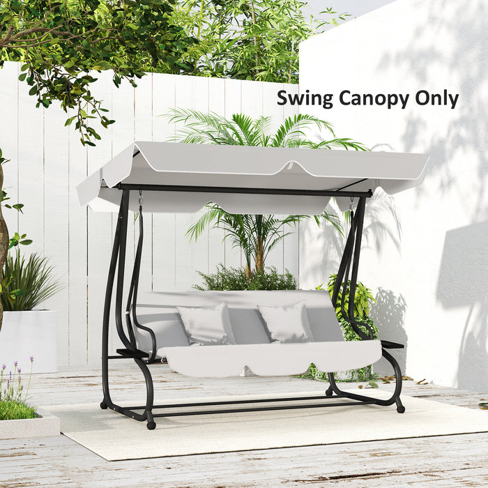 Waterproof Garden Swing Canopy Replacement 3 Seater, Light Grey