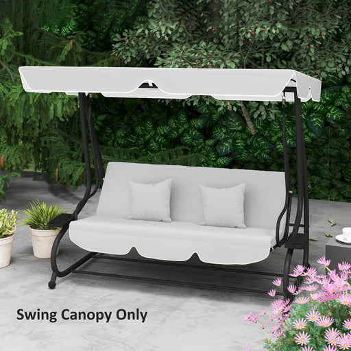 Waterproof Garden Swing Canopy Replacement 3 Seater, Light Grey