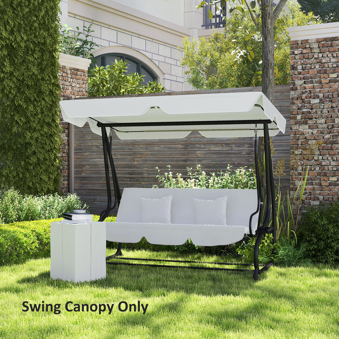 Waterproof Garden Swing Canopy Replacement 3 Seater, Light Grey