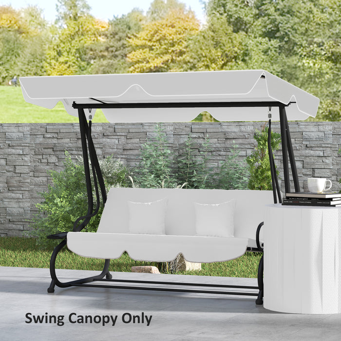 Waterproof Garden Swing Canopy Replacement 3 Seater, Light Grey