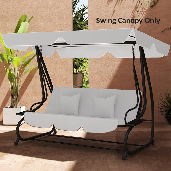 Waterproof Garden Swing Canopy Replacement 3 Seater, Light Grey