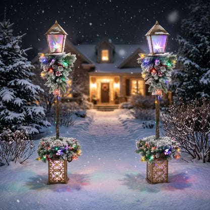 Christmas Street Lamp, Outdoor Lighted Christmas Tree Lamp Post