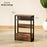 Narrow Side Table with Storage, Bedside End Table, Rustic Brown