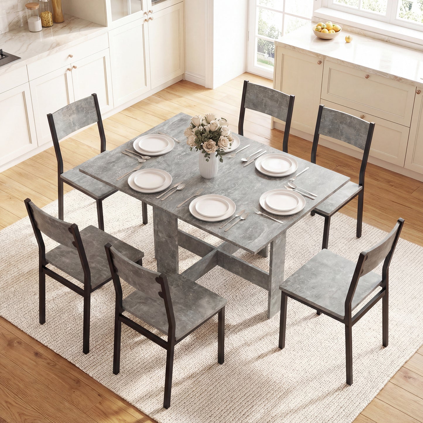 Wooden Folding Table Writing Desk Grey