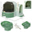 PP Cat Litter Box with Drawer Pans Scoop Openable Cover Green