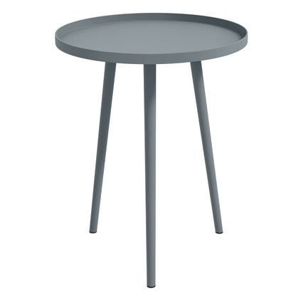 Round Garden Coffee Table, Outdoor Side Table with Rounded Edge