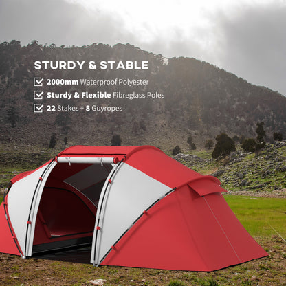 4-6 Persons Camping Tent Dome Family Travel Group Hiking Room Fishing