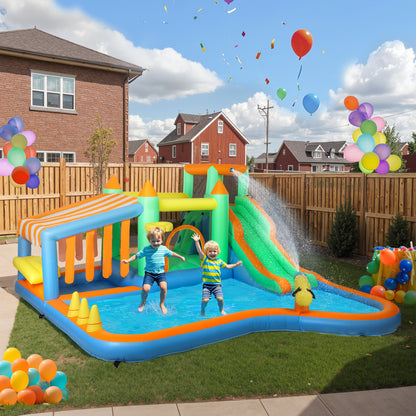 Inflatable Bouncy Castle with 550W Blower for Kids, 360x315x195 cm
