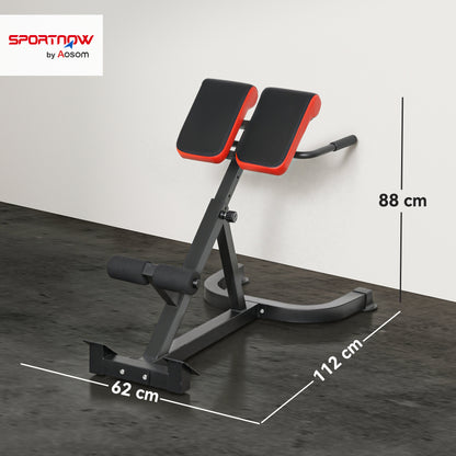 SPORTOW 45-Degree Hyperextension Roman Chair, 5-Level Adjustable Height Back Extension Bench for Glute, Hamstring & Ab Workouts, Multi-Function Heavy-Duty Home Gym Equipment