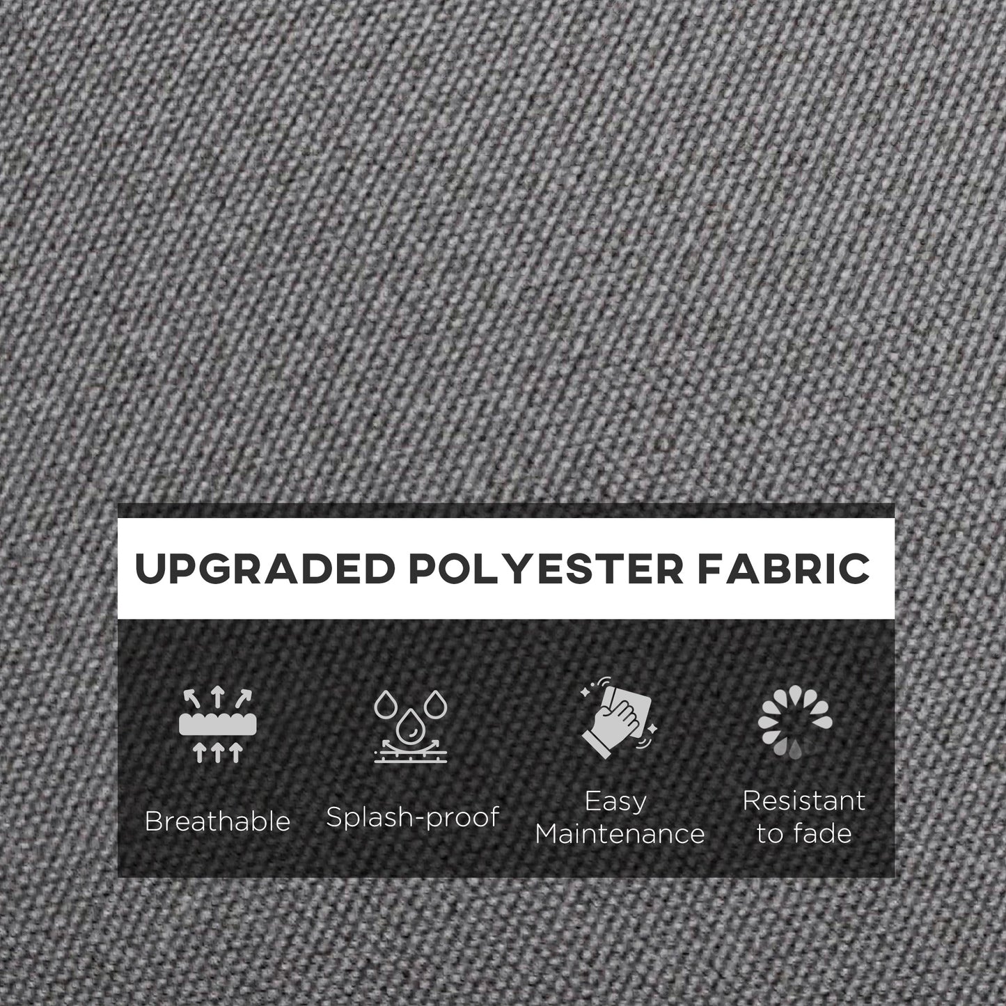 1-Piece Back and Seat Cushion Pillow Replacement, Patio Chair Cushion Set for Indoor Outdoor, Charcoal Grey