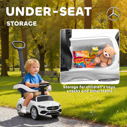 2 in 1 Baby Ride on Push Car Mercedes-Benz C-Class Licensed, White