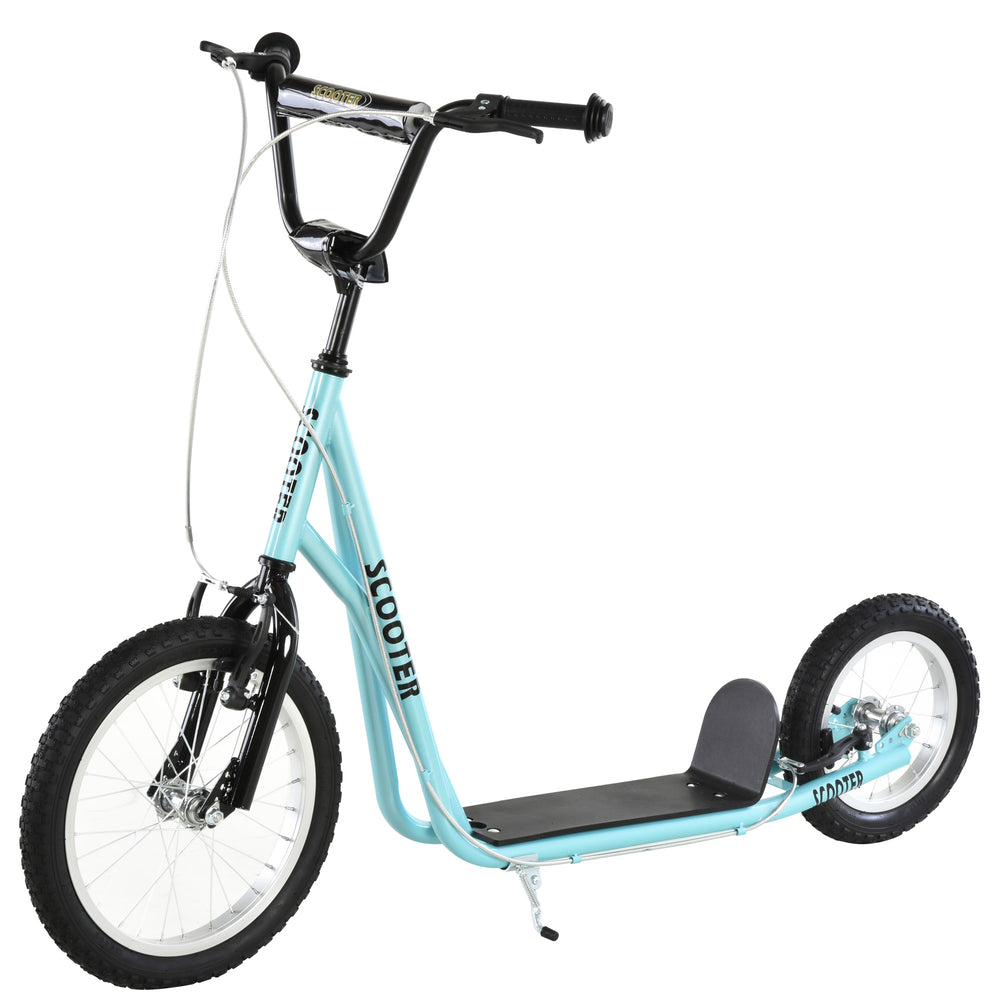 Kids Stunt Scooter with 16" Rubber Wheels, Adjustable Handlebar Blue