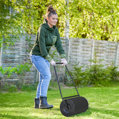 Garden Lawn Roller 38L Steel Push Grass Mower Water Sand Filled