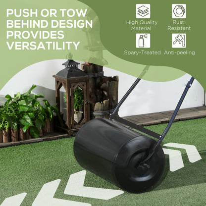 Garden Lawn Roller 38L Steel Push Grass Mower Water Sand Filled
