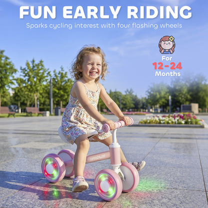 Baby Balance Bike for 1-2 Years Old, Light-up Toddler Balance Bike