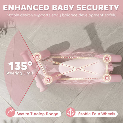 Baby Balance Bike for 1-2 Years Old, Light-up Toddler Balance Bike
