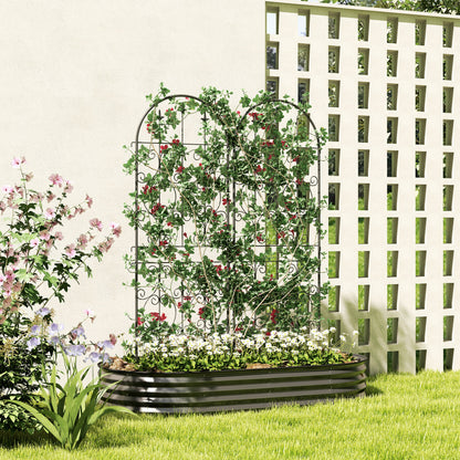 Set of 2 Metal Garden Trellis, Outdoor Trellis Panels, 150 x 50 cm