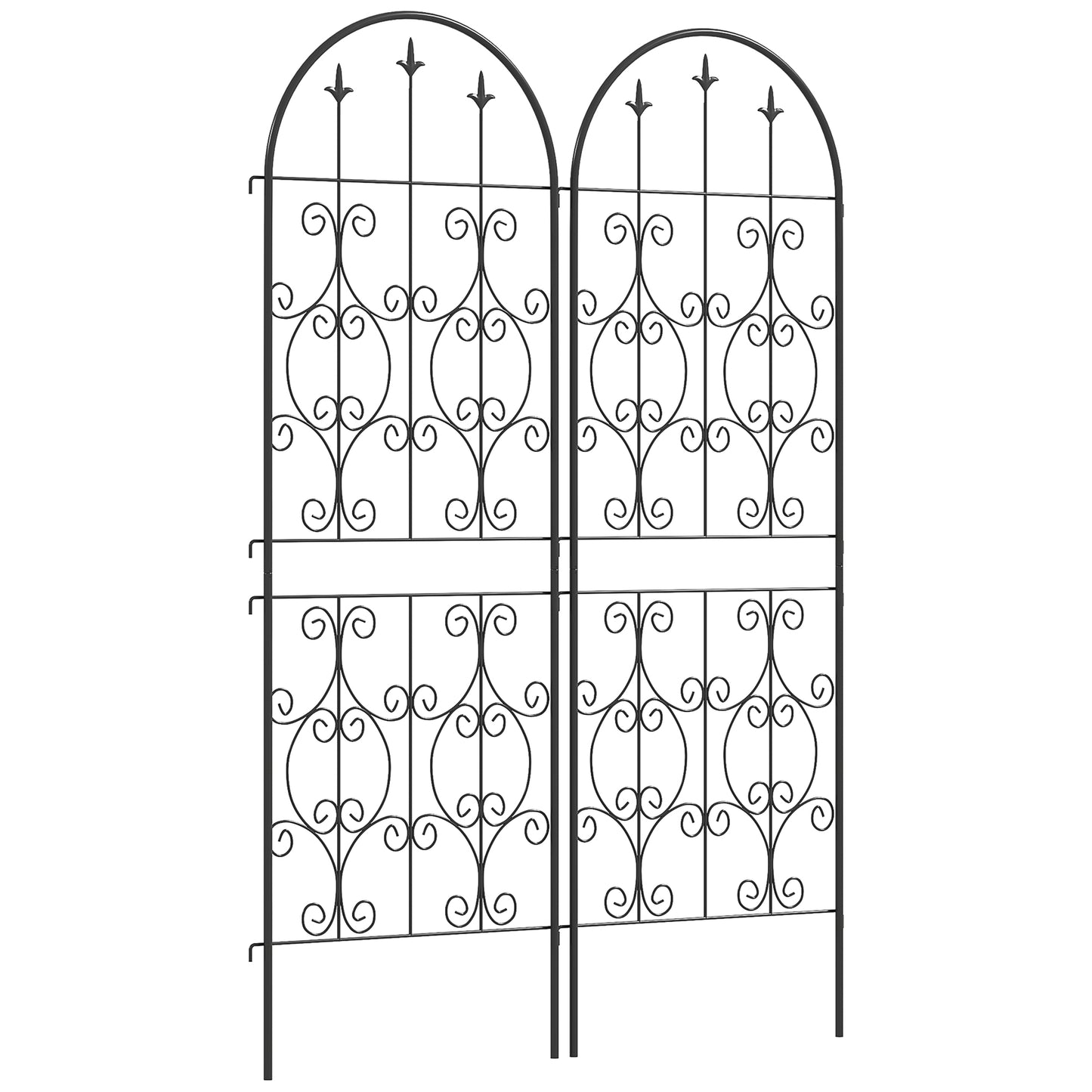 Set of 2 Metal Garden Trellis, Outdoor Trellis Panels, 150 x 50 cm