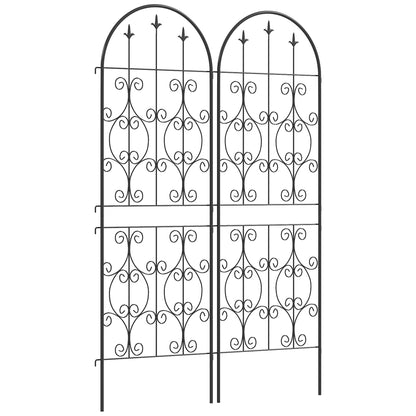 Set of 2 Metal Garden Trellis, Outdoor Trellis Panels, 150 x 50 cm