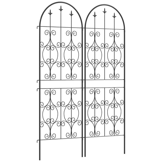 Set of 2 Metal Garden Trellis, Outdoor Trellis Panels, 150 x 50 cm