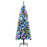 5' Tall Prelit Pencil Slim Artificial Christmas Tree with Realistic Branches, 250 Colourful LED Lights and 408 Tips, Xmas Decoration, Green