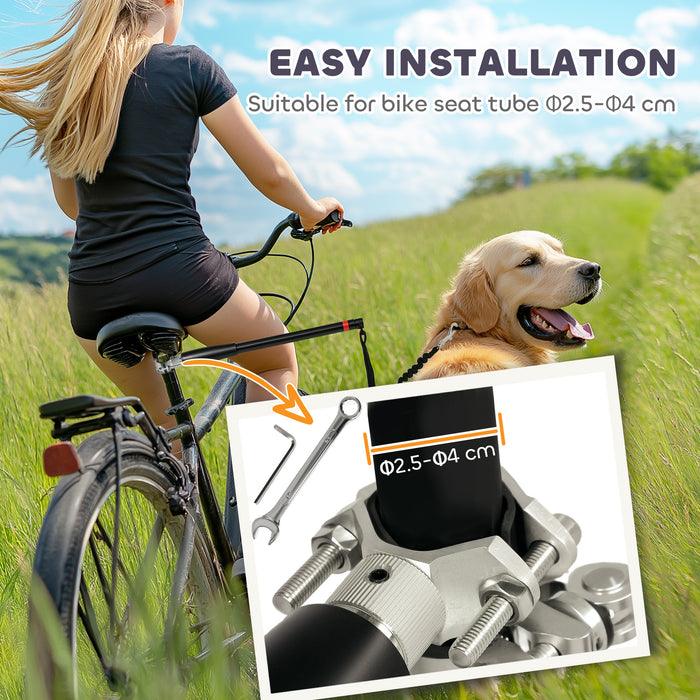 Dog Lead for Bicycle, Dog Bicycle Exerciser Leash Easy Installation Removable, Hands Free Dog Bike Leash for Cycling, Training, Jogging, Black