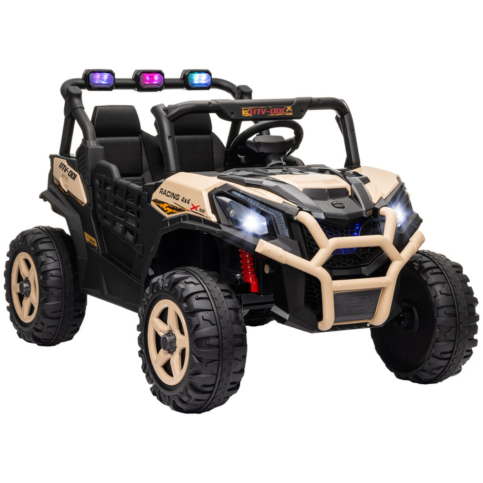 2 Seater 24V Kids Electric Car w/ Remote Control, Khaki