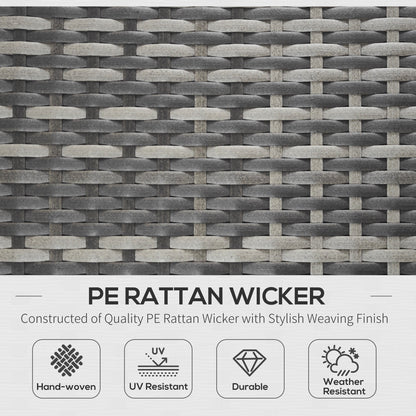 Rattan Folding Sun Lounger Outdoor Chair with Cushion and Pillow Grey