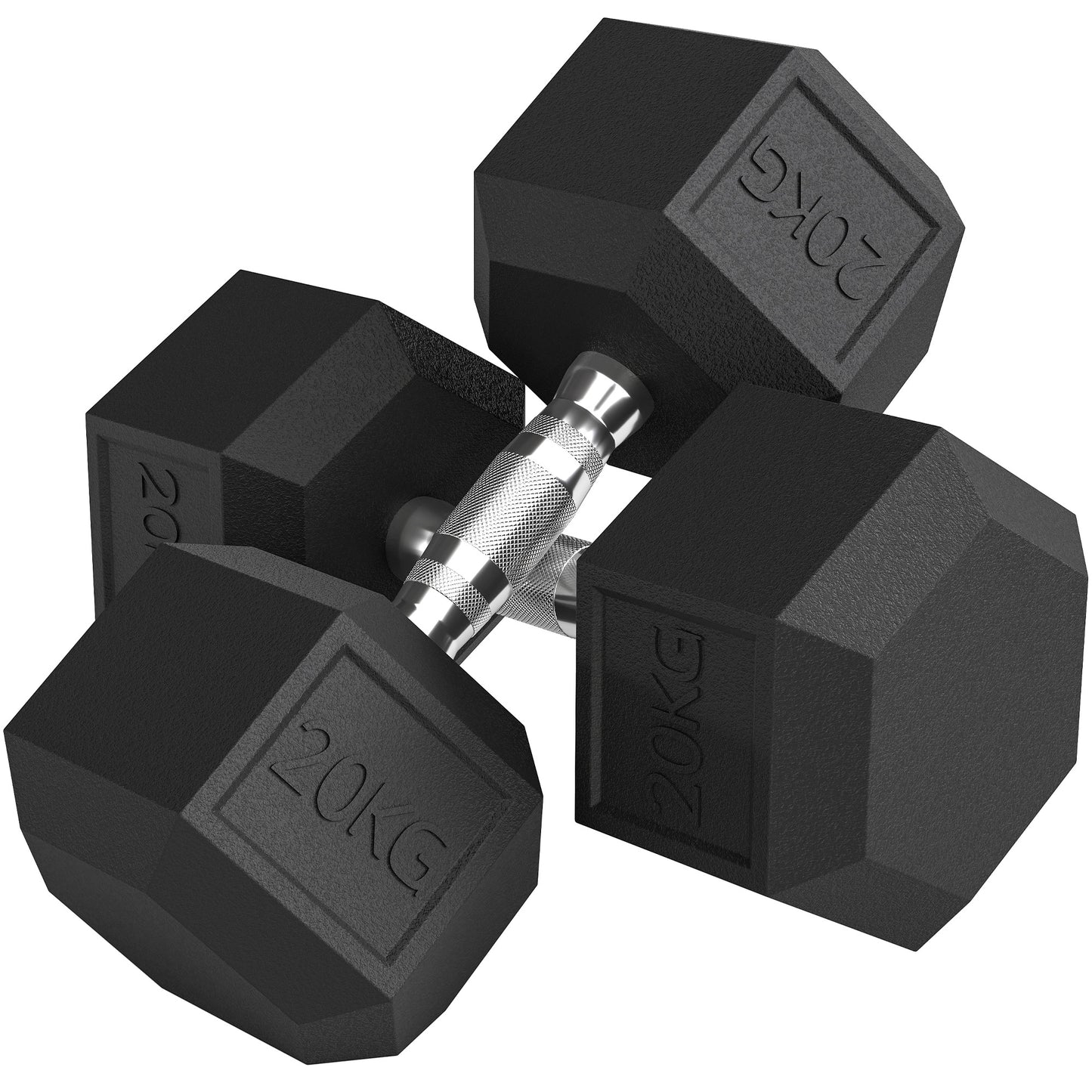40KG Rubber Hex Dumbbell Portable Hand Weights Home Gym