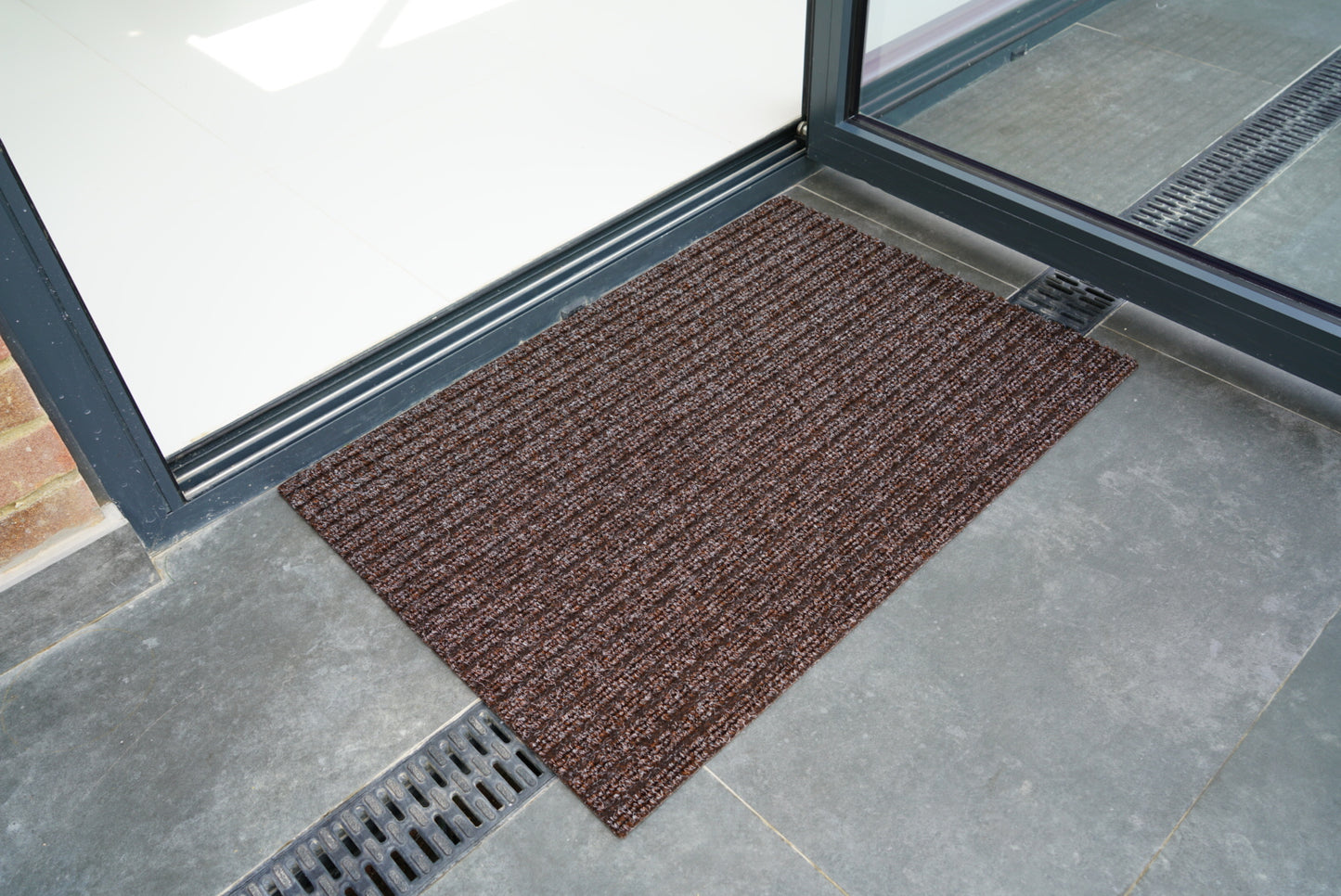 Trapper Non Slip Coir Style Heavy Duty Rubber Back Door Mats