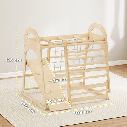 6 in 1 Kids Climbing Frame with Slide, Monkey Bars, Ladder