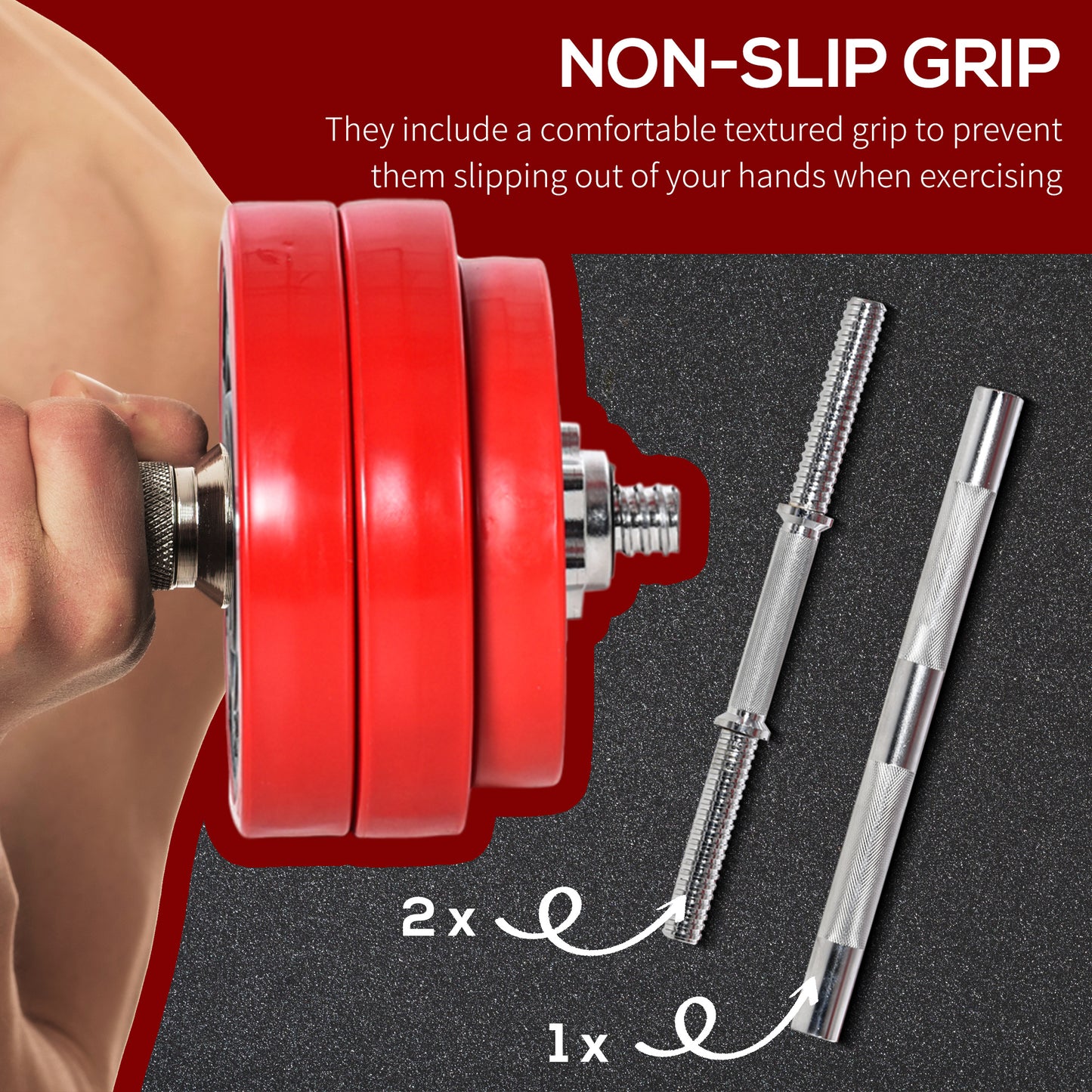 30KGS Dumbbell & Barbell  Adjustable Ergonomic Set Exercise in Home Gym