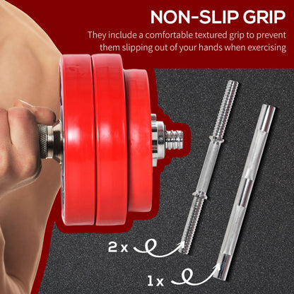 30KGS Dumbbell & Barbell  Adjustable Ergonomic Set Exercise in Home Gym