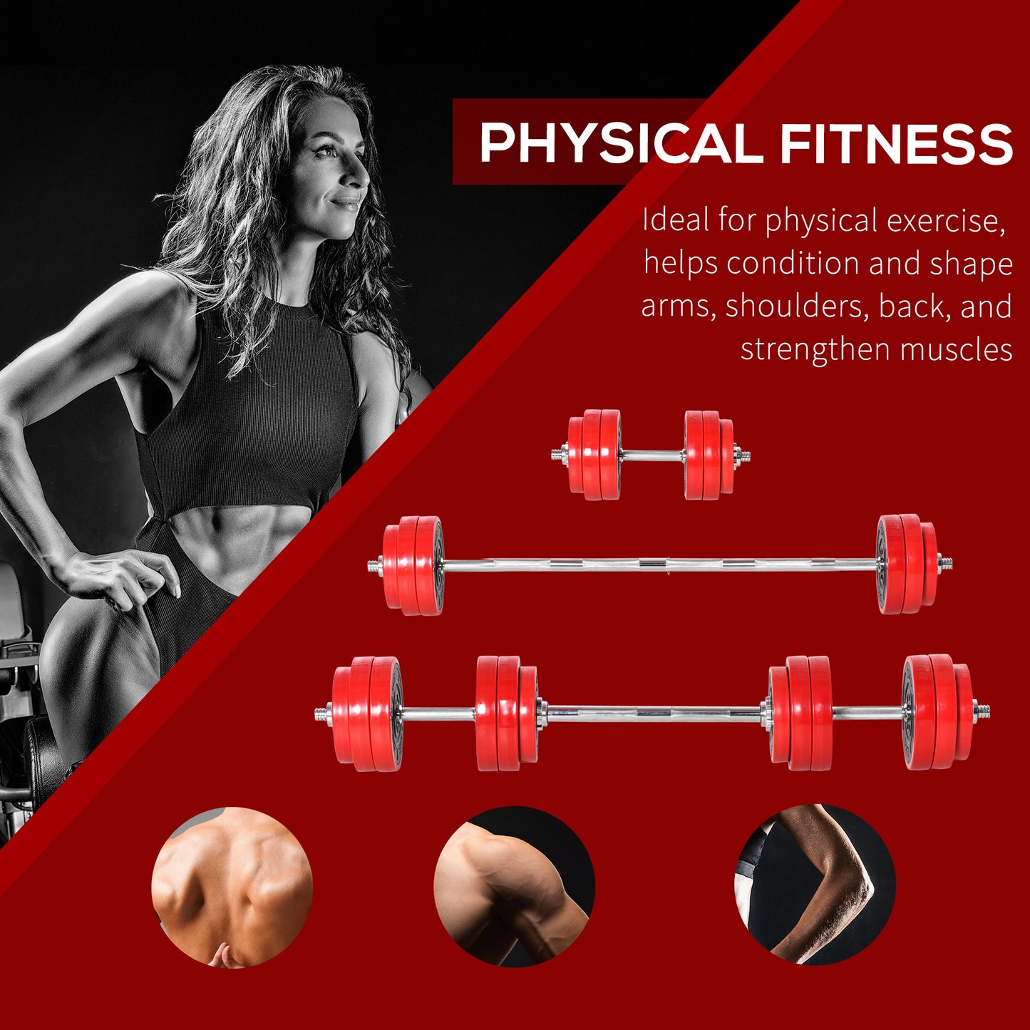 30KGS Dumbbell & Barbell  Adjustable Ergonomic Set Exercise in Home Gym