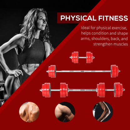 30KGS Dumbbell & Barbell  Adjustable Ergonomic Set Exercise in Home Gym
