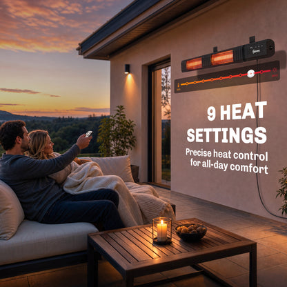 3000 W Electric Infrared Patio Heater Wall Mounted, Black