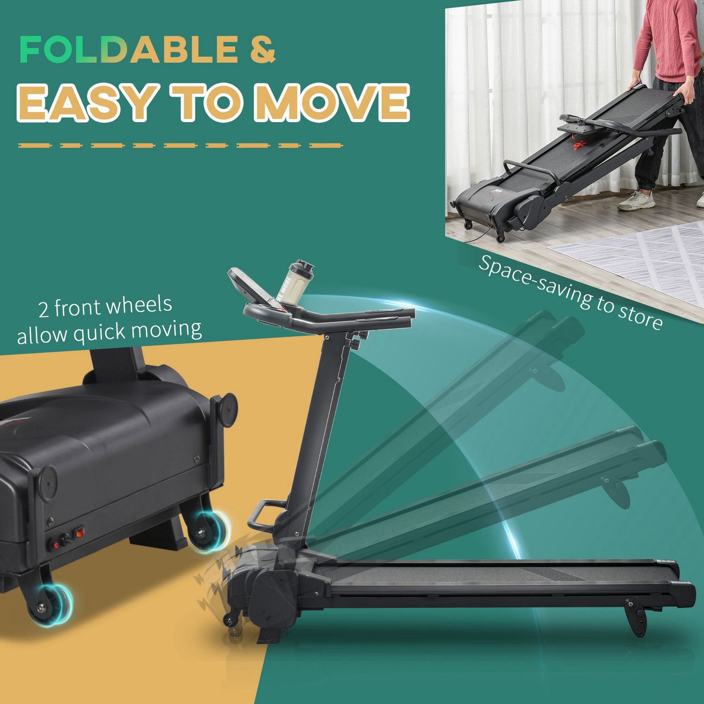 2.5HP Motorise Treadmill Machine MP3 & USB Player w/ 5 Preset Programs