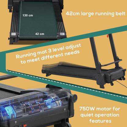 2.5HP Motorise Treadmill Machine MP3 & USB Player w/ 5 Preset Programs