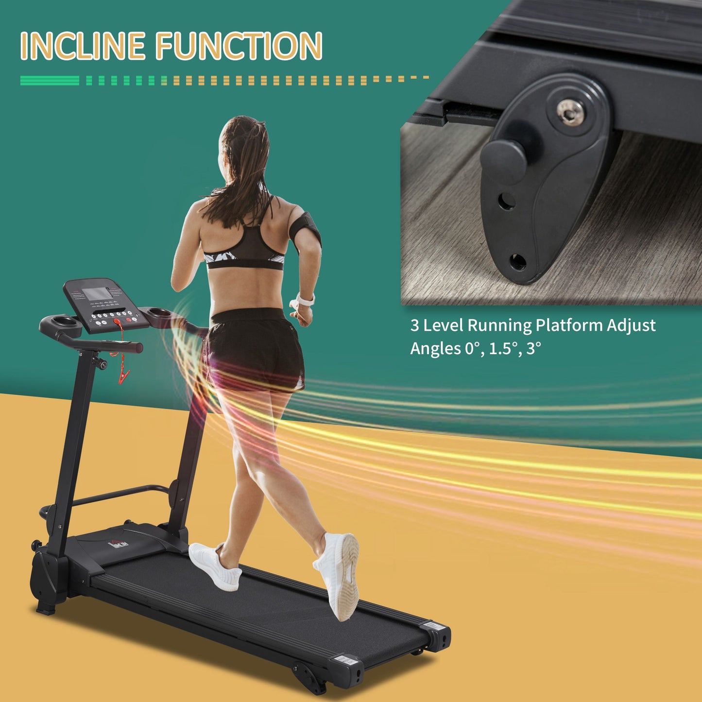 2.5HP Motorise Treadmill Machine MP3 & USB Player w/ 5 Preset Programs