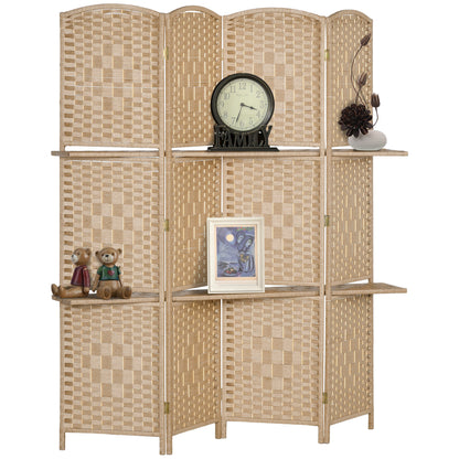 Freestanding Privacy Screen, 160 x 170cm, Natural Wood Finish